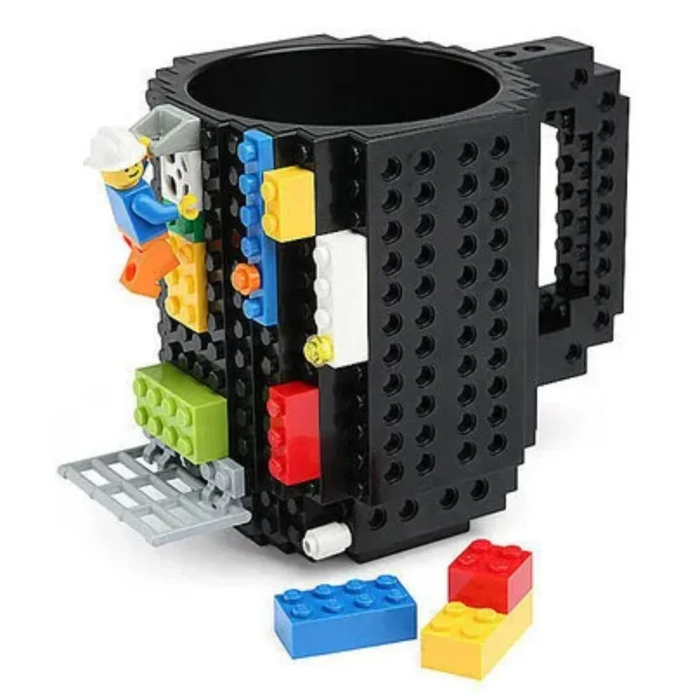 2 PIECE Creative Build-On Brick Mug Coffee Cup